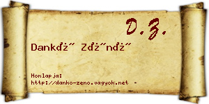 Dankó Zénó névjegykártya